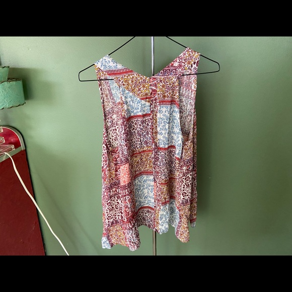 ANTHROPOLOGIE SOPHIE RUE ORANGE MULTICOLOR BOHO Paisley Tank TOP Tunic MEDIUM - Picture 2 of 5
